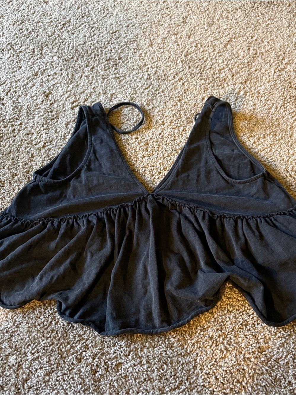 H&M Black Ruffled V‑Neck Camisole